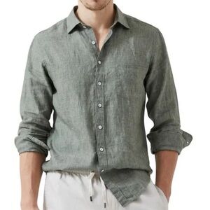 Rodd & Gunn Men’s Seaford Linen Button-Up Shirt Size L